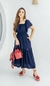 Vestido Cedral em Viscolinho Pipoquinha Marinho 1080 Valentina Sirrah