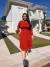 Vestido Midi em Malha Moletinho com Lastex Terracota - Via Karol - comprar online