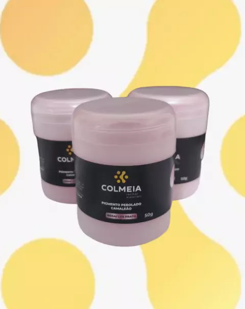 Pigmento em Pó Perolado p/ Resina Epóxi 50g - Rosa Luz Prata - Colmeia Resinas