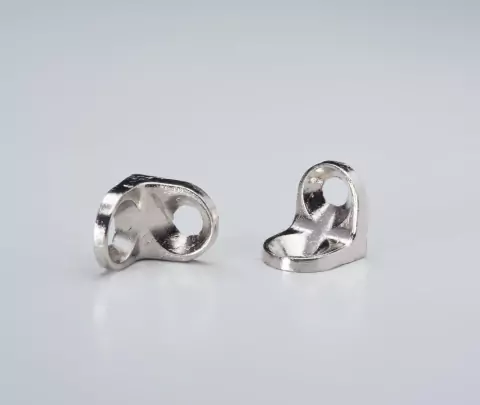 Suporte Prateleira Zamac Niquelado 2 Furos com Parafuso - Pacote c/ 50un