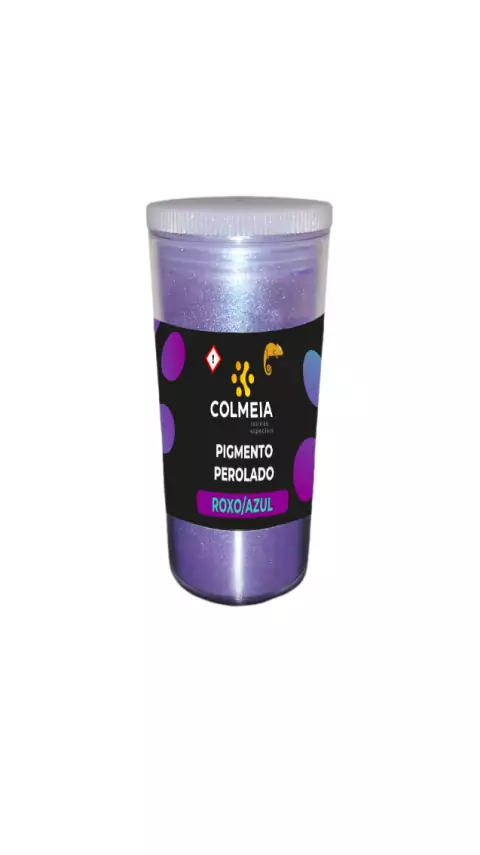 Pigmento em Pó Perolado p/ Resina Epóxi 10g - Roxo Luz Azul - Colmeia Resinas