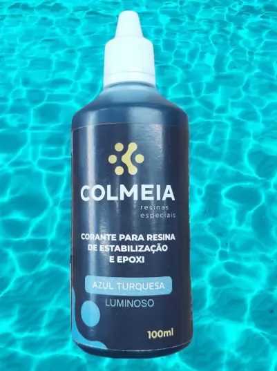 Corante p/ Aplicação em Resina 100ml - Azul Turquesa Luminoso - Colmeia Resinas