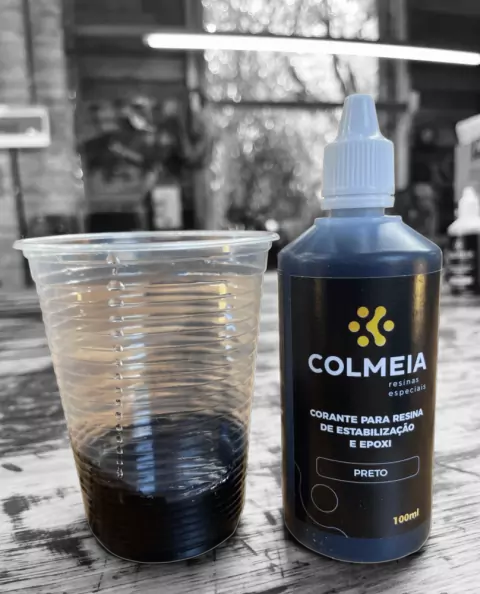Corante p/ Aplicação em Resina 100ml - Preto - Colmeia Resinas