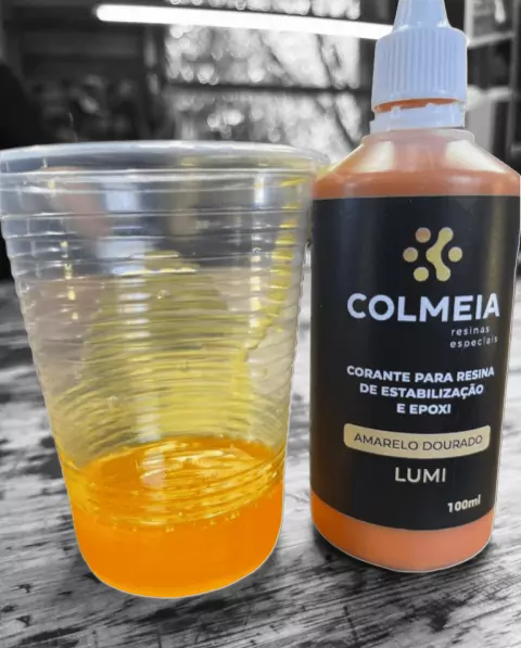 Corante p/ Aplicação em Resina 100ml - Amarelo Dourado Luminoso - Colmeia Resinas