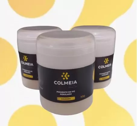 Pigmento em Pó Perolado p/ Resina Epóxi 50g - Dourado - Colmeia Resinas