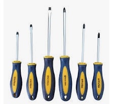 Chave Phillips 1/4x6" Conjunto com 6 Pç c/ Cabo Amarelo