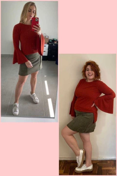 Imagem do Saia Bia Atempoa Verde Suede