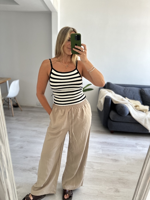 Pantalón de lino Mapir (visón)