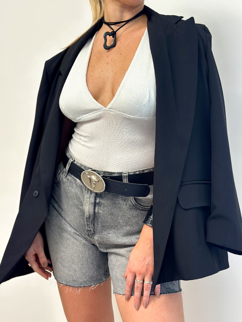 Body lentejuelas White