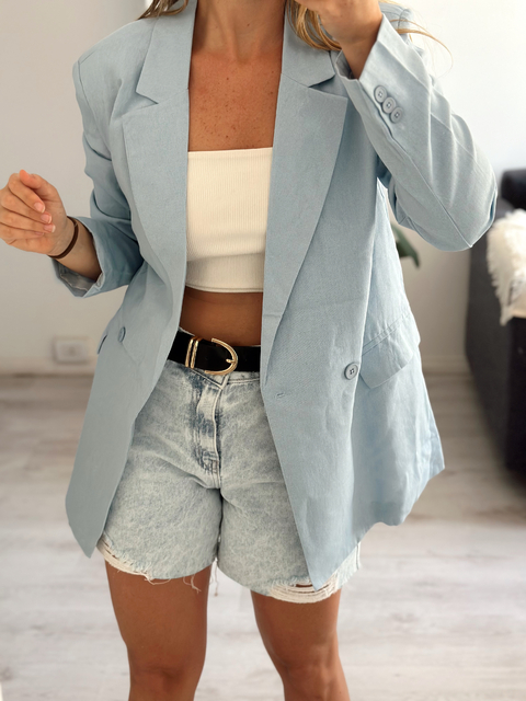Blazer lino Albir (celeste)