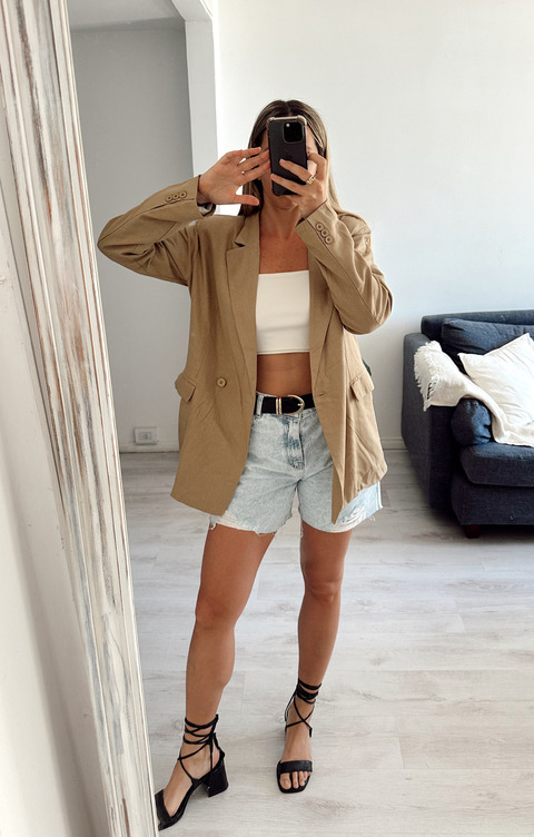 Blazer lino Albir (Tostado)