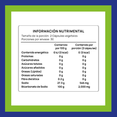Bicarbonato de sodio · 1000 mg 60 cápsulas - comprar en línea