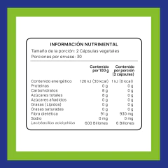 Lactobacillus acidophilus · 6 billones 60 cápsulas - comprar en línea