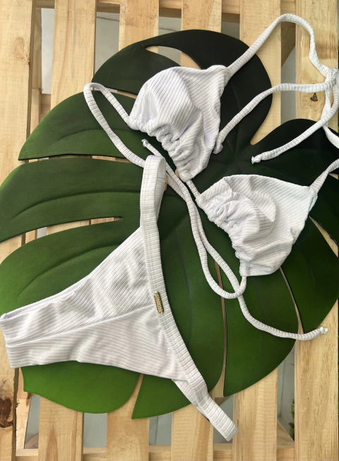 Conjunto Cortininha Canelado Branco