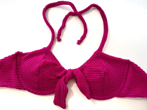 Top Meia Taça Laço Rosa Mônaco