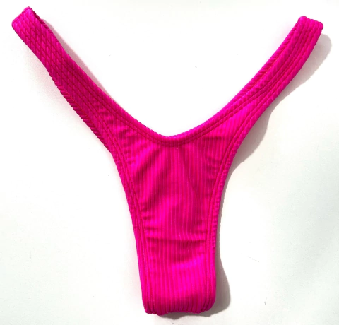 Calcinha Asa-Delta Fio Rosa Canelado