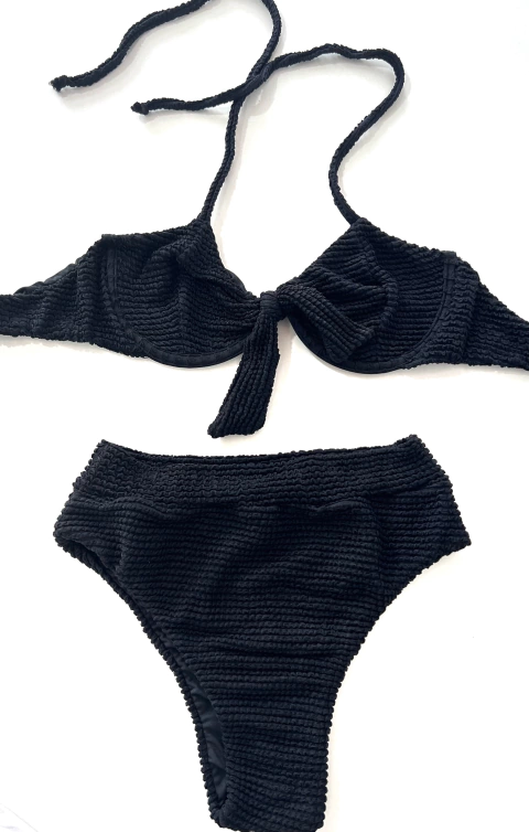 Conjunto Meia Taça laço Preto Mônaco