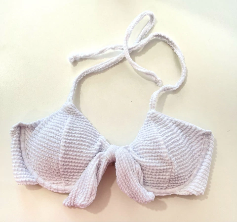 Top Meia Taça laço Branco Mônaco