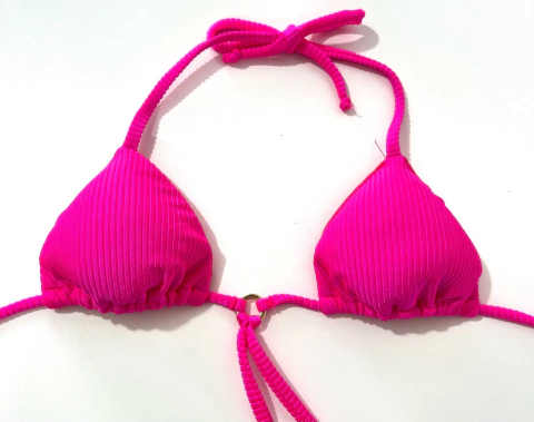 Top Cortininha Argola Rosa Canelado