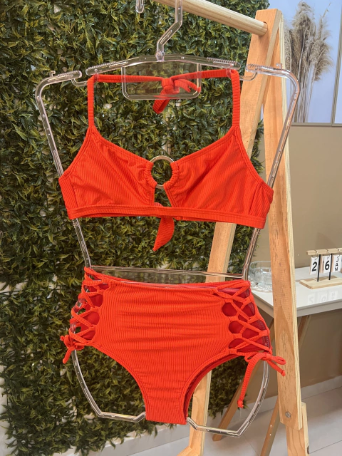 Conjunto Argola Coral