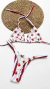 Conjunto Cortininha Dupla face Tomate/ listrado vermelho