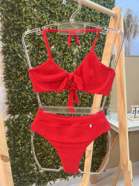 Conjunto Meia Taça Laço Vermelho Mônaco