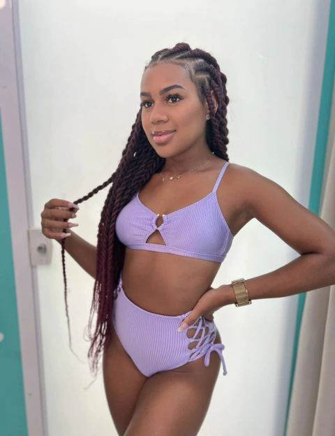 Conjunto Argola Lilás Canelado