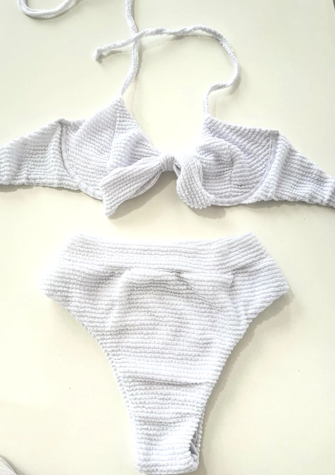 Conjunto Meia Taça Laço Branco Mônaco