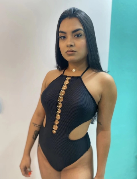 Maiô Argola Preto Canelado