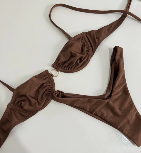 Conjunto Meia Taça argola marrom - comprar online