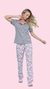PIJAMA LONGO EM ALGODÃO E BOTÕES CORAÇÕES - comprar online