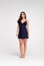 Camisola Azul Marinho Alças Finas Rendada Jaine