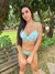 CONJUNTO SUTIÃ PUSH UP E CALCINHA TANGA BRASILEIRA FLORAL