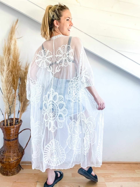 Kimono Atarib tull largo (ruch006)