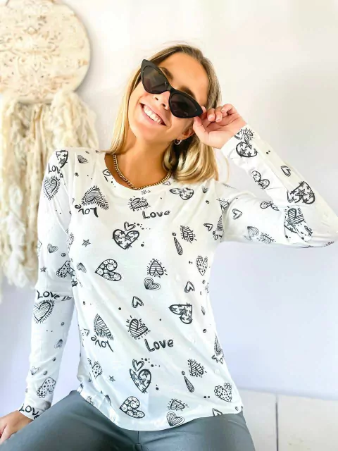 Remera engomada M/Larga 010 (Ru4031)