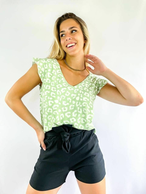 Musculosa shiva poplin estampada