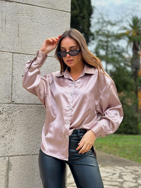 Camisa MIYAKE raso boton brilloso (ruk234)
