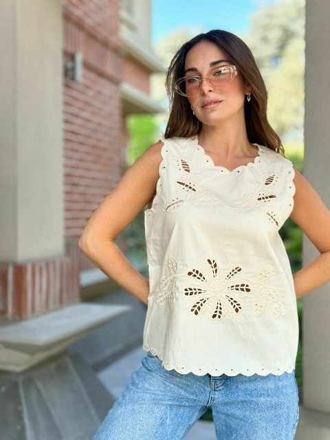 Musculosa MCGONAGALL broderie y calada (ruk4044)