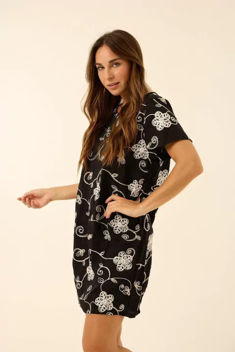 Vestido WRIGHT lino bordado ruch3005