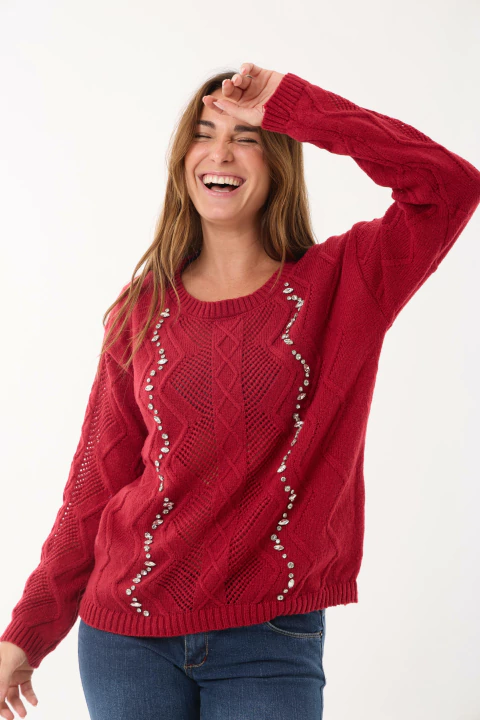 Sweatter NOA tejido c/ piedras (rul664)