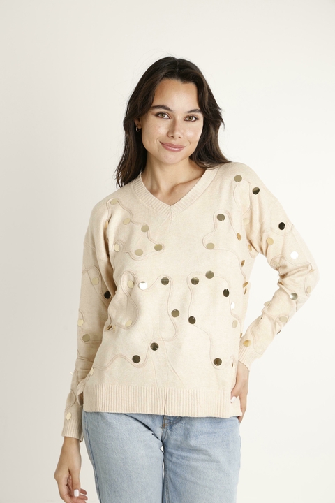 Sweater AMSET c/bordado y aplique (rul678) - comprar online