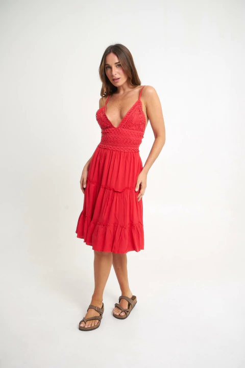 Vestido Avocao gipiure (ruk141)