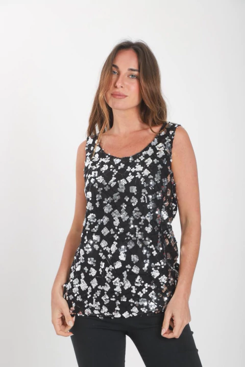 Musculosa Ginjiro c/lentejuelas (ru1773) - comprar online