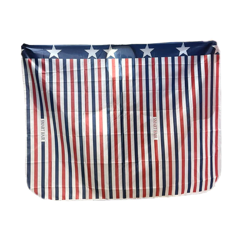 Capa Barbero Diseño Rayas Colores USA Cierre Gancho
