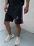 Bermuda Buh Preta Faixa Lateral Rosa