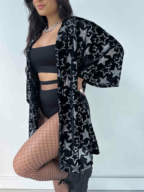 Kimono Estrelas Pratas - comprar online
