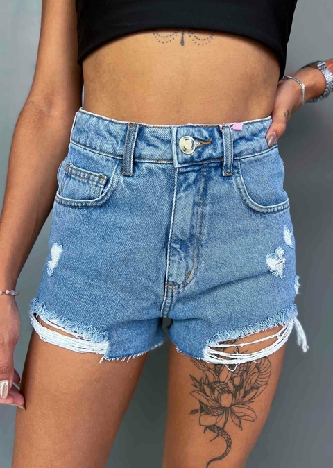 Short Jeans Barra Destroyed