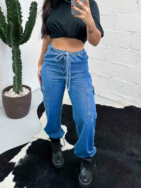 Calça Jeans Cargo Parachute