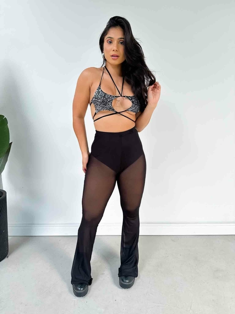 Calça Flare de Tule - comprar online