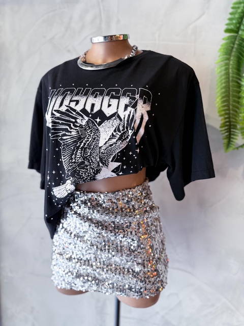 T-Shirt Estonada Águia Voyager Preta - comprar online